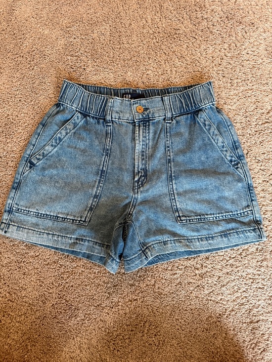 GAP Pants - GAP Light Blue Elastic-Waist soft Denim Shorts